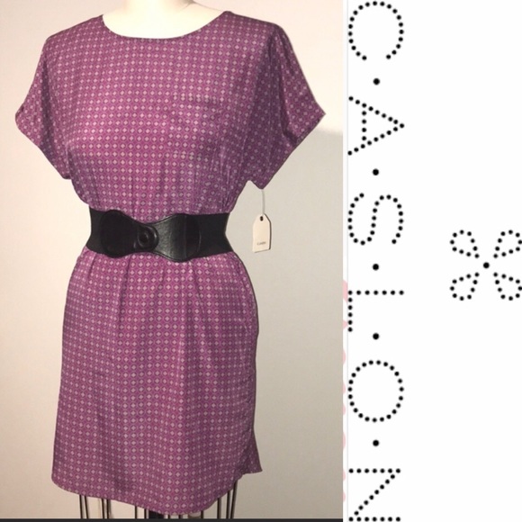 NWT CASLON ▪️ purple & gray shift dress ▪️ sz S - Picture 1 of 8